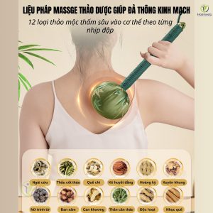 Búa massage thảo dược là sự kết hợp của 12 vị thảo dược quý, trong đó có ngải cứu đậm đặc