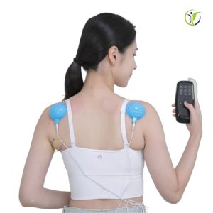 Hướng dẫn sử dụng máy massage đa năng EMS: đặt miếng dán hoặc giác hơi lên vị trí cần massage trị liệu