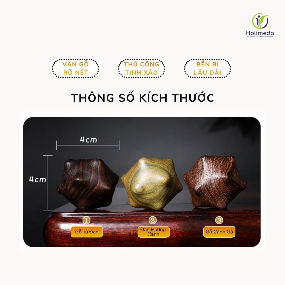 Kích thước của bi lăn tay massage hình lăng trụ 12 điểm lồi