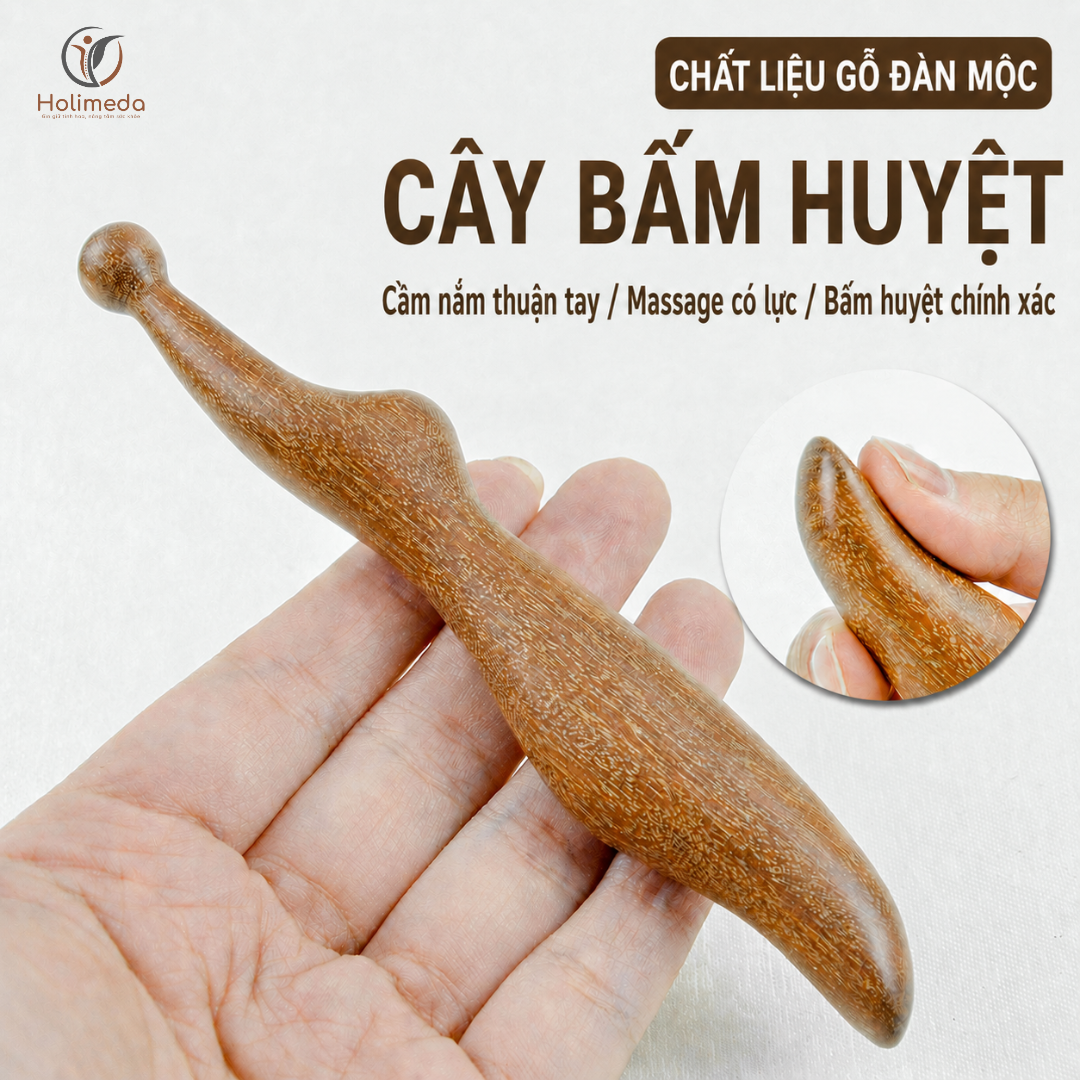 Cây Bấm Huyệt Bằng Gỗ Đàn Mộc | Dụng Cụ Day Ấn Huyệt Đạo và Massage Dưỡng Sinh