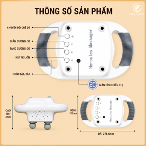 Thông số sản phẩm - máy Hercules massager: Trọng lượng vừa phải, màn hình hiển thị dễ sử dụng dễ thao tác
