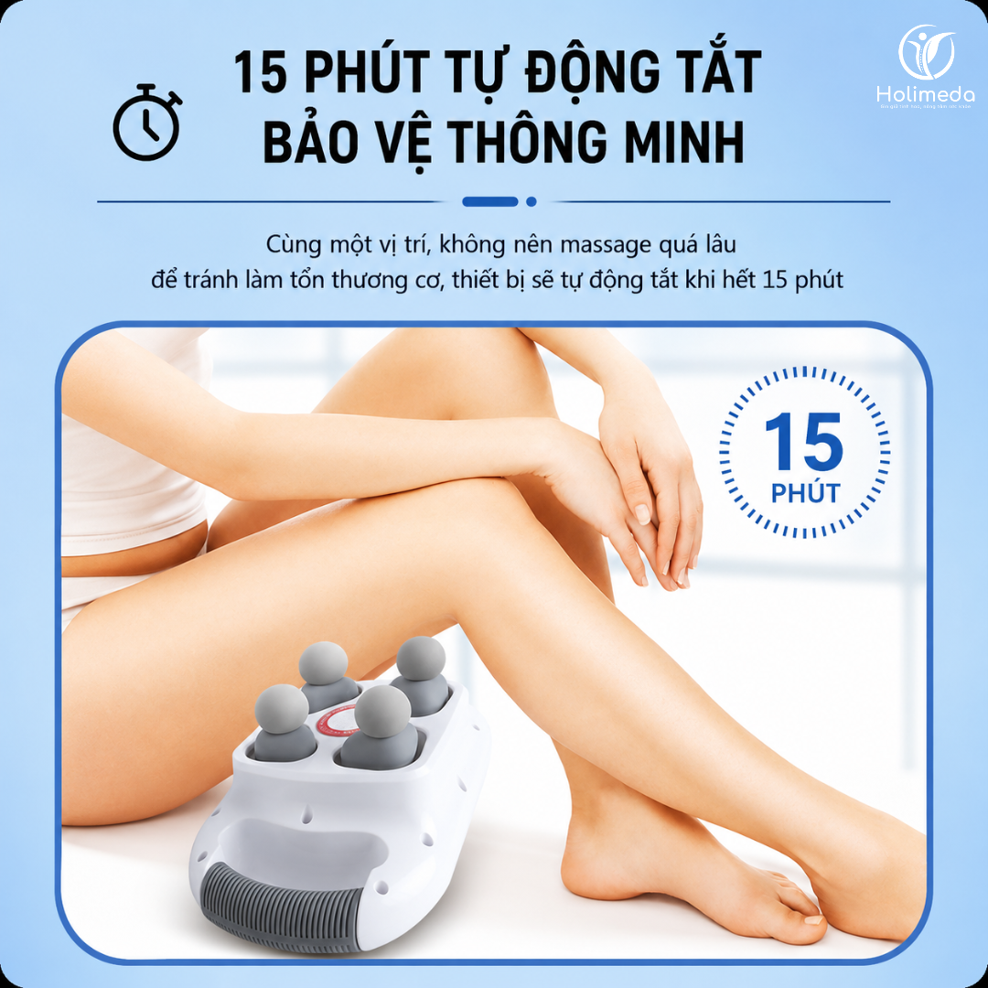 Máy massage tại nhà Hercules tự động ngắt sau 15 phút, an toàn khi sử dụng