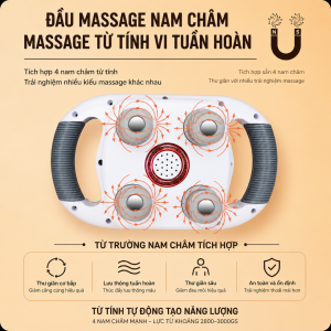 Máy massage toàn thân Hercules tích hợp nam trâm từ tính tác động sâu, hỗ trợ thư giãn cơ bắp hiệu quả