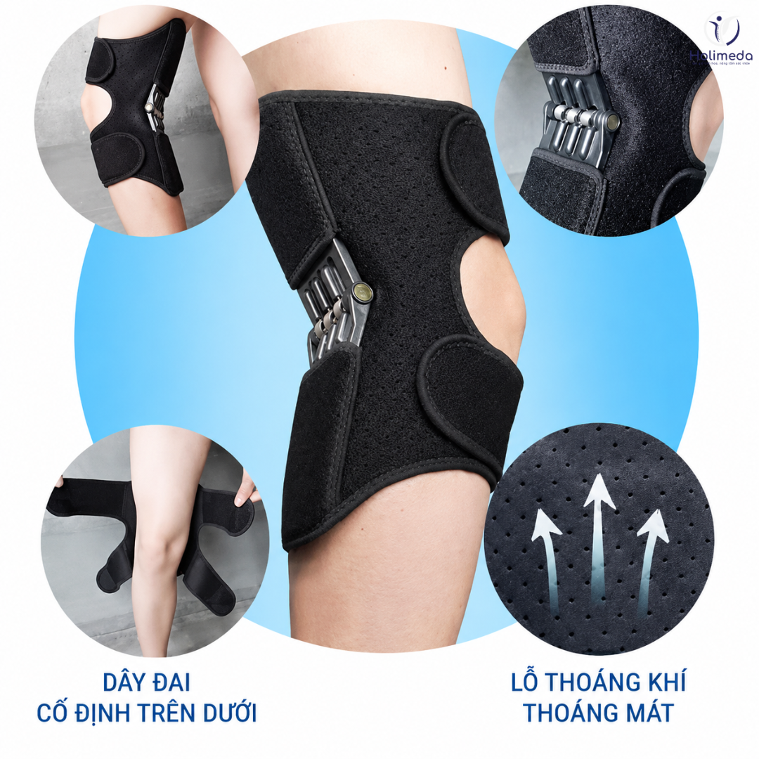 Đai trợ lực đầu gối đucợ thiết kế freesize dễ dàng điều chỉnh