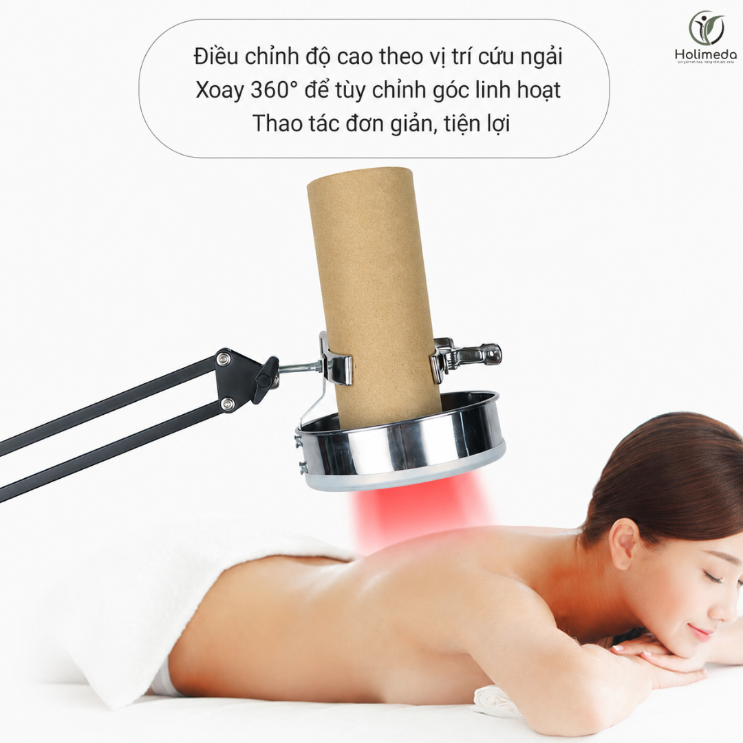 Dễ dàng điều chỉnh tay cầm giá đỡ ngải cứu phù hợp với vị trí tư thế cơ thể