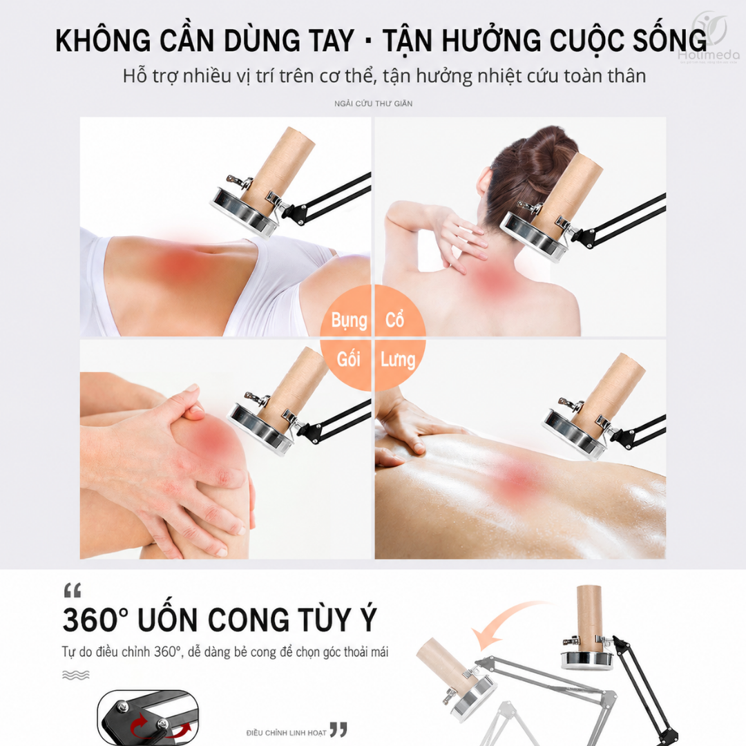 Có thể sử dụng giá đỡ cứu ngải thuận tiện ở nhiều vị trí 