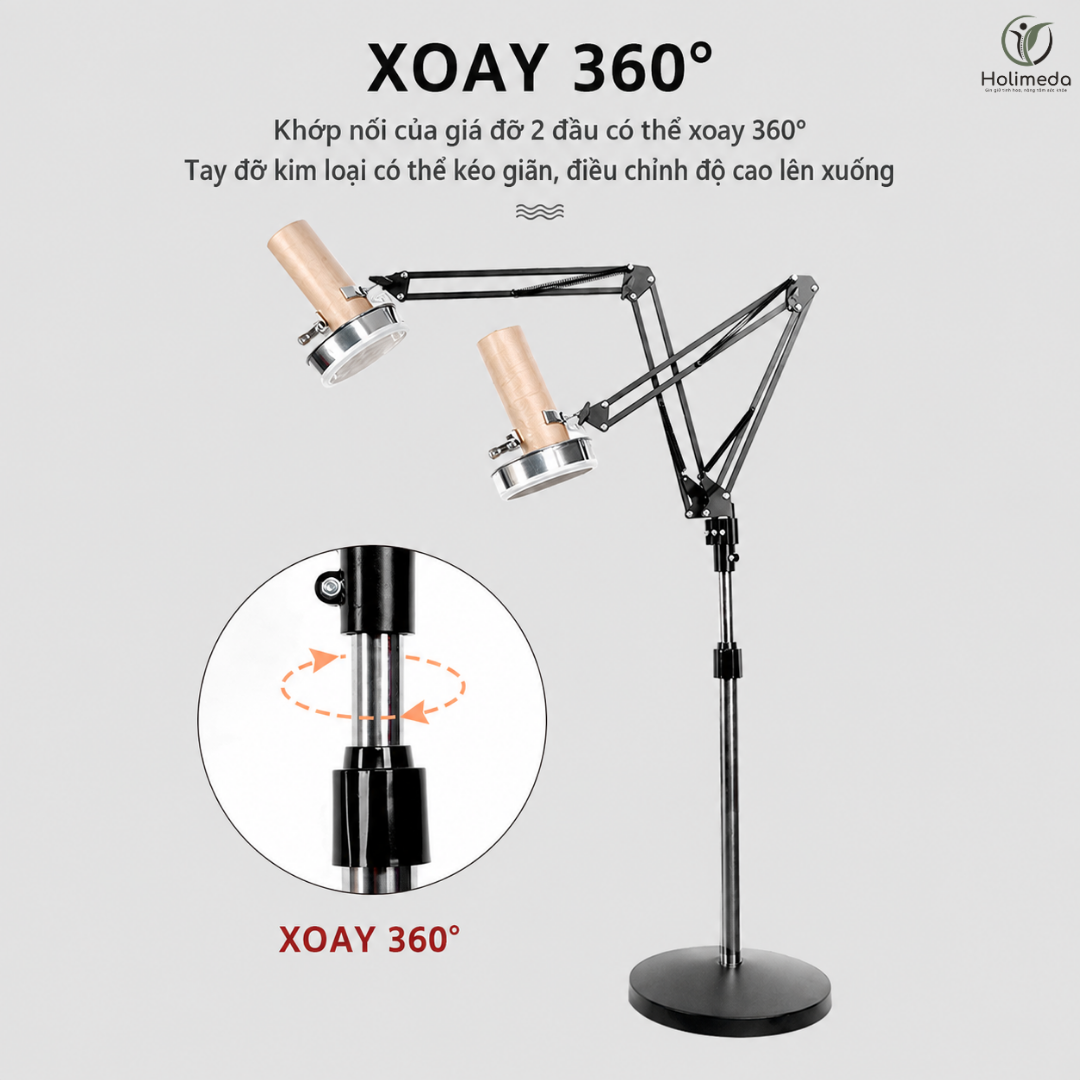 Giá đỡ điếu ngải có thể xoay 360° thay đổi hướng linh hoạt